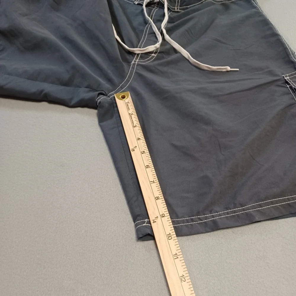 Talos‎ Mens Navy Blue Charcoal Colorblock Cargo Board Shorts Swim Trunks Size 34